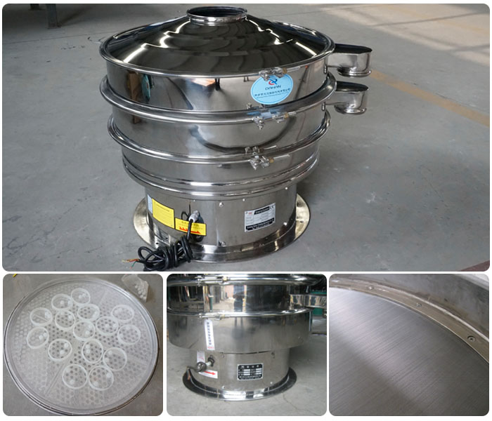 1000型全不銹鋼振動篩細節(jié)展示:振動篩網(wǎng),震動篩底座,振動篩篩網(wǎng)。